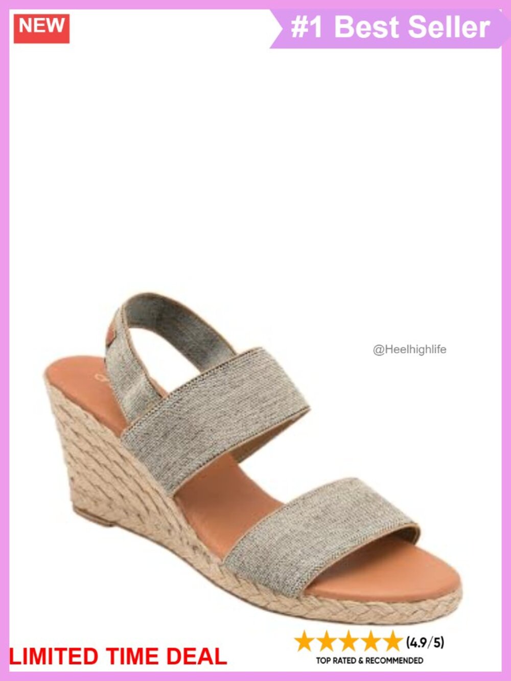Espadrille Wedge Sandal Slip-On Jute Comfort Casual